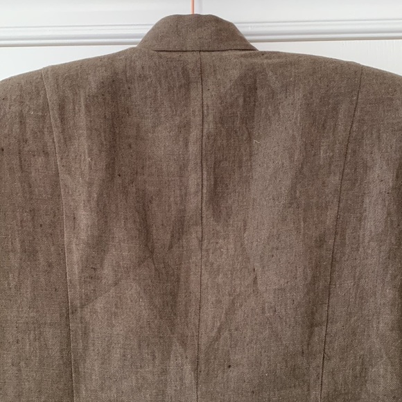 EUC Lida Baday chocolate brown wide leg 100% linen suit. - Picture 8 of 15